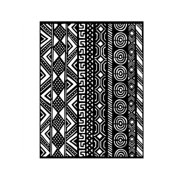 Stencil TD méret 20 x 25 cm - 0,5mm - Szavanna törzsi keretek