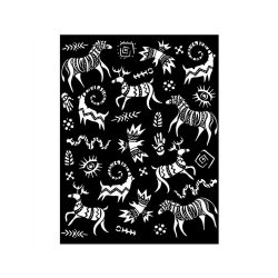 Stencil TD méret 20 x 25 cm - 0,5mm - Szavanna grafiti