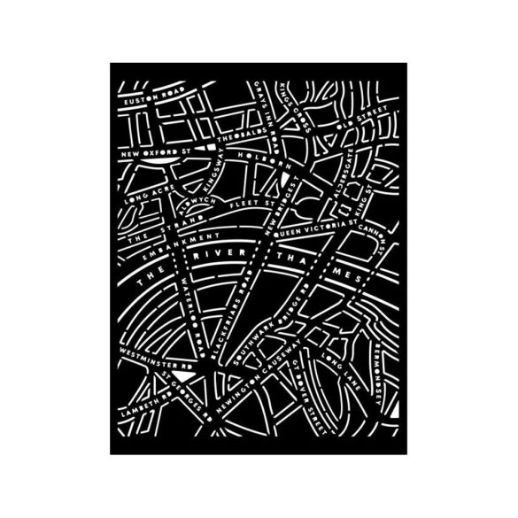 Vastag stencil 20 X 25 cm - Our way - utcai térkép