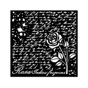 Vastag stencil 18 X 18 cm - Rose Parfum - manuscript