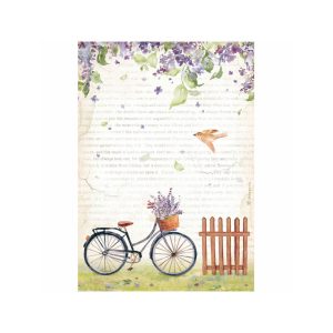Dekupázs rizspapír - Create Happiness Welcome Home - bicycle - A4