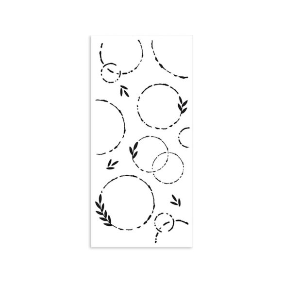 Vastag stencil 12 X 25 cm - Create Happiness Welcome Home - garlands