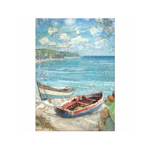 Dekupázs rizspapír - Blue dream boats - A4