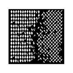 Vastag stencil 18 x 18 cm - Around the world double texture