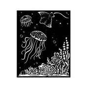 Vastag stencil 20 x 25 cm - Songs of the Sea - Jellyfish