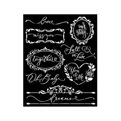 Vastag stencil 20 x 25 cm - Romance Forever - plates