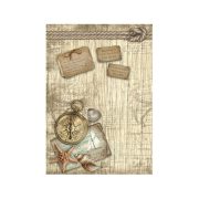 Dekupázs rizspapír - Sea Land compass - A4