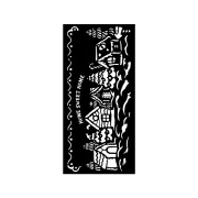 Vastag stencil 12 X 25 cm - Candy Christmas - village