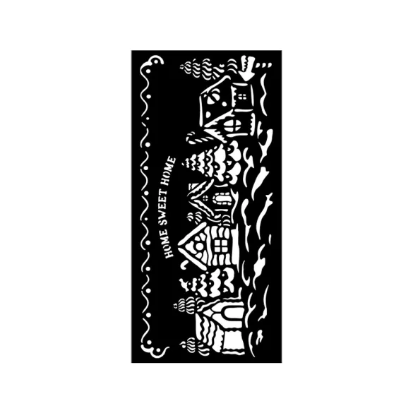 Vastag stencil 12 X 25 cm - Candy Christmas - village