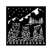 Vastag stencil 18 X 18 cm - The Owl's House - owls