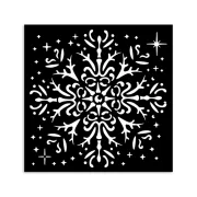 Vastag stencil 12 X 12 cm - The Owl's House snowflakes