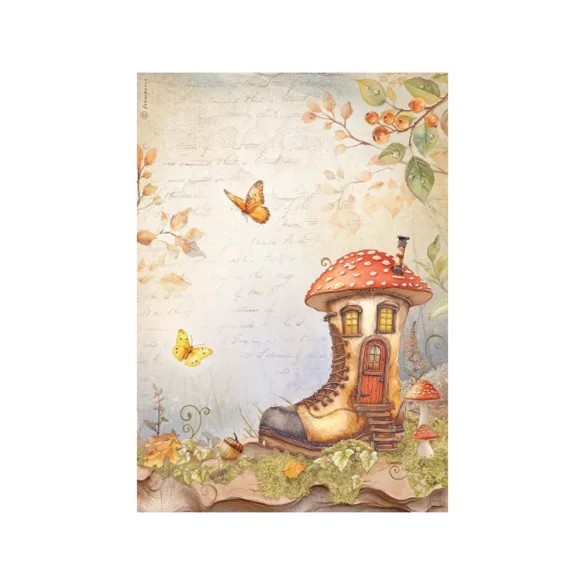 Dekupázs rizspapír - Whispering woods boot house - A4