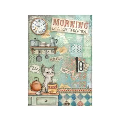   Dekupázs rizspapír - Furry Friends Morning is a soft promise - A4