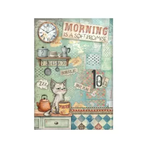 Dekupázs rizspapír - Furry Friends Morning is a soft promise - A4