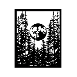   Vastag stencil 20 x 25 cm - Herbarium Silvae moon in the forest