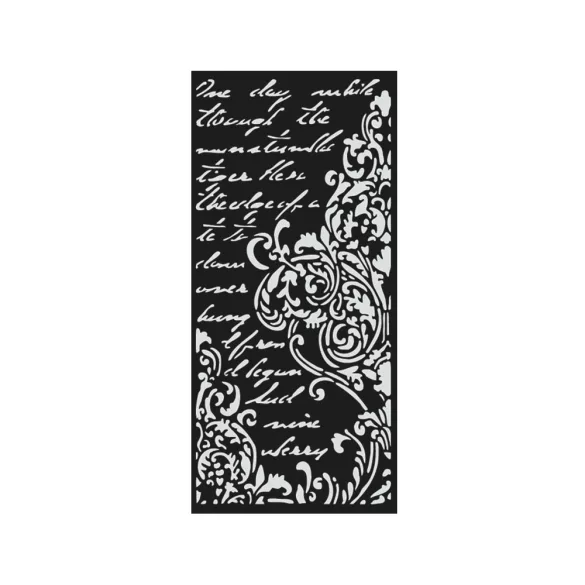 Vastag stencil 12 X 25 cm - Secret Diary Frieze with lettering