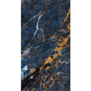 Márvány mintás falpanel - 1220 x 2440 mm - fekete - kék - narancs