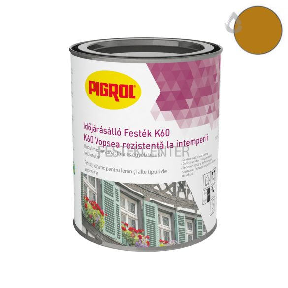 Pigrol K60 Időjárásálló festék - mustársárga - 0,75 l