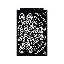Stencil 34 x 53 cm - Indián mandala - maxi