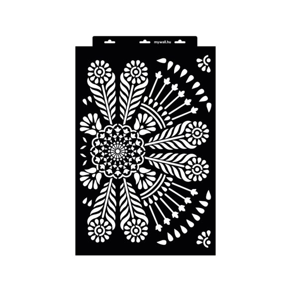 Stencil 34 x 53 cm - Indián mandala - maxi
