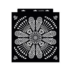 Stencil 35 x 35 cm - Indián mandala - nagy