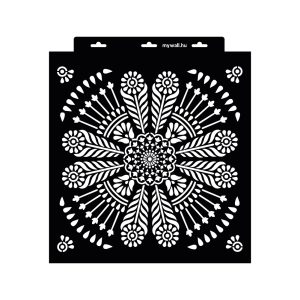 Stencil 35 x 35 cm - Indián mandala - nagy