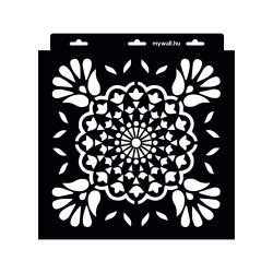 Stencil 24 x 24 cm - Indián mandala - tortatál