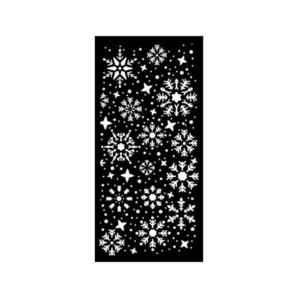 Vastag stencil - Gear up for Christmas snowflakes - 12 x 25 cm