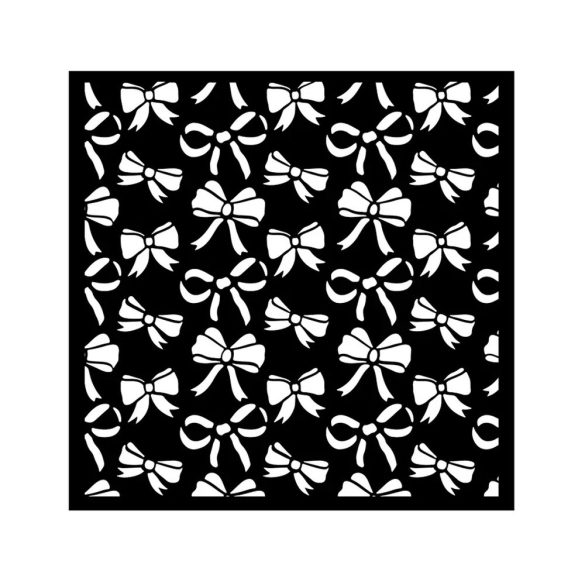 Vastag stencil - Classic Christmas ribbons pattern - 18 x 18 cm