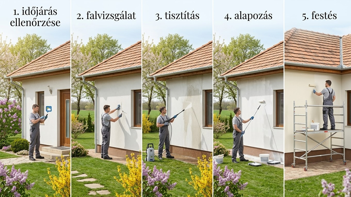 Kültéri homlokzatfestés lépései tavasszal