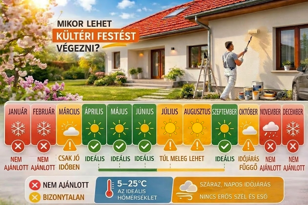 Kültéri festés ideális hónapok Magyarországon